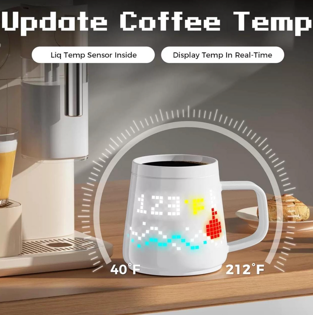 AI Smart LED Temperature Display Mug – Rechargeable