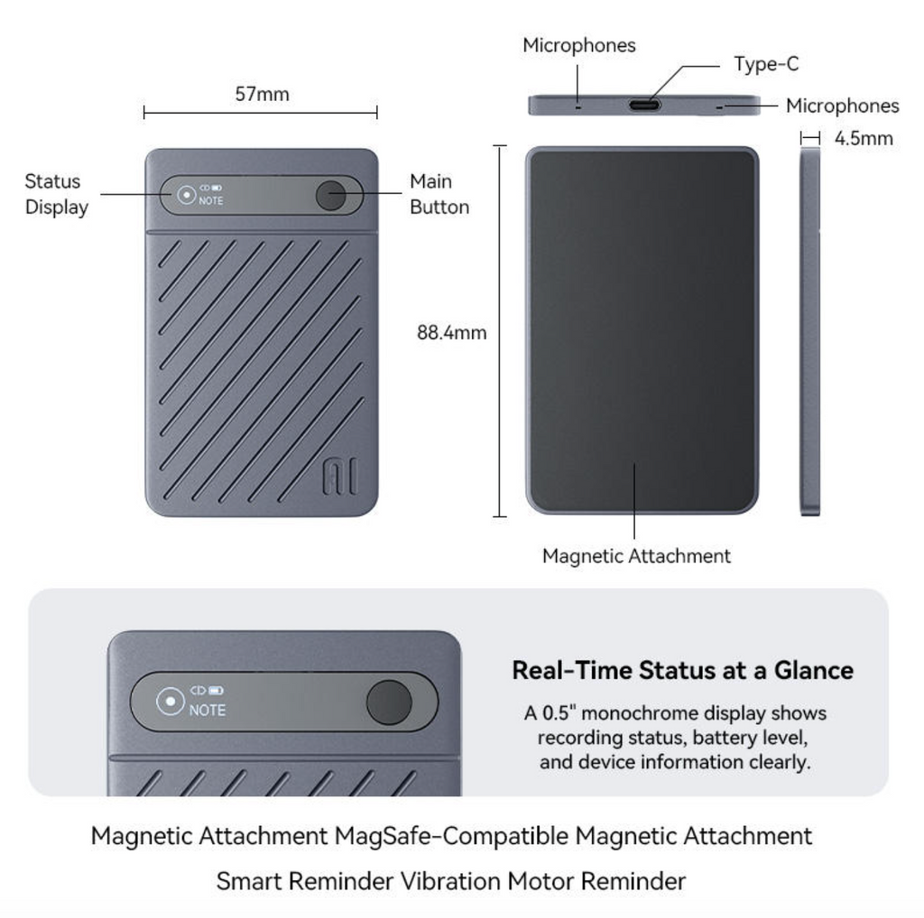 Ultra-Thin AI Voice Recorder